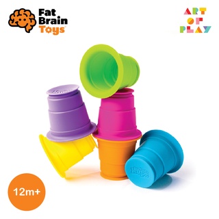 ของเล่นสำหรับเด็กอายุ 12 เดือนขึ้นไป - Suction Kupz - ถ้วยดูด silicone food grade 6 สี 6 ใบจาก Fat Brain Toys