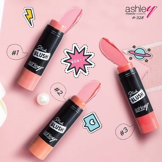 A-328 Ashley Cream blush stick บลัชออนเนื้อครีมเกลี่ยง่าย สีสันสดใส ให้เเก้มสวยเปล่งปลั่ง มีชีวิตชีวา รูปแบบเเท่งพกพา