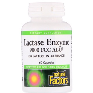 Lactase enzyme เอนไซม์ย่อยนม 9000 FCC 60 capsules