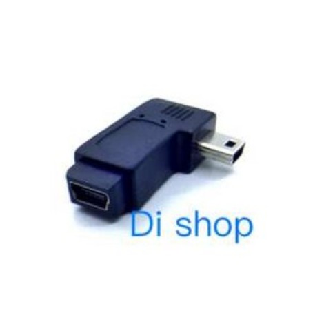 ภาพหน้าปกสินค้าDi shop 90 Degree Mini USB Female to Mini USB Male Date Transfer Adapter Connector(Black)-right จากร้าน newdi5 บน Shopee