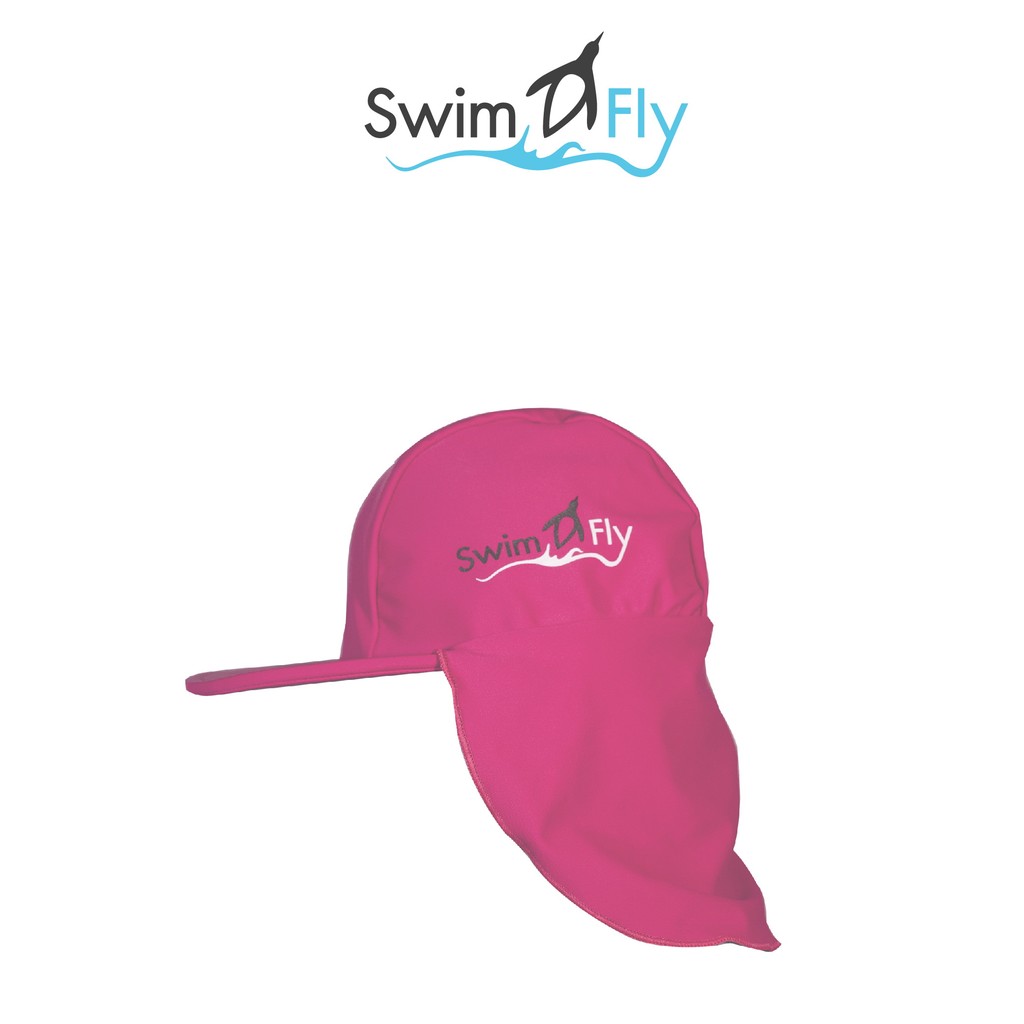 รูปภาพของหมวกว่ายน้ำแบบบังแดดบริเวณหน้าและคอ สีชมพู (Pink)ลองเช็คราคา