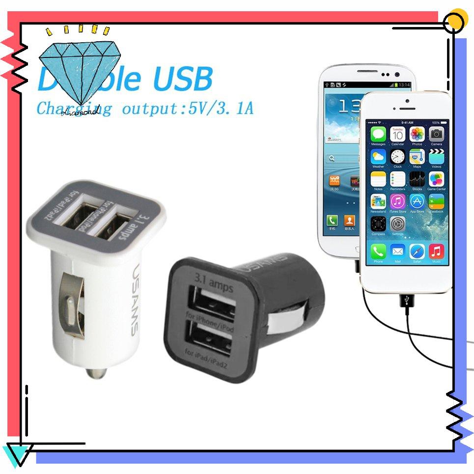 usams-universal-12v-3-1a-dual-usb-port-car-charger-สำหรับโทรศัพท์มือถือแท็บเล็ตพีซี