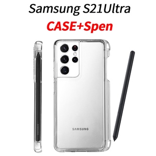 รูปภาพขนาดย่อของเคสโทรศัพท์มือถือแบบใส พร้อมช่องใส่ปากกาสไตลัส สําหรับ Samsung Galaxy S21 Ultra 5G SPEN s-pen SM-G998ลองเช็คราคา