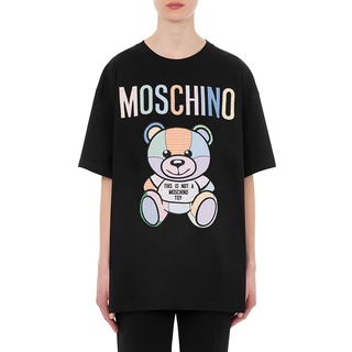 เสื้อยืดผ้าฝ้ายพิมพ์ลาย เสื้อยืด ผ้าฝ้าย พิมพ์ลายการ์ตูนหมี Moschino 22 แฟชั่นยอดนิยม สําหรับผู้หญิง