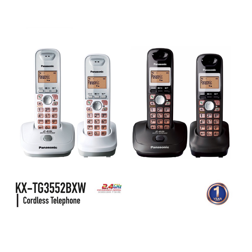 ราคาและรีวิวโทรศัพท์ไร้สาย PANASONIC KX-TG3552BX รับประกันศูนย์ PANASONIC 1 ปี KX-TG3552