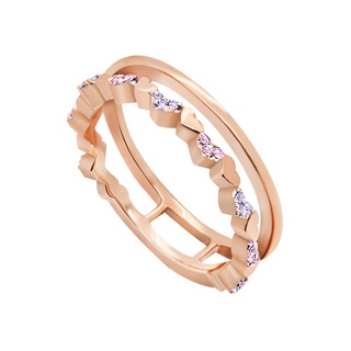 A.CEMI Heart Bouquet Ring แหวนเงินแท้ ชุบทอง 18K โรสโกลว์