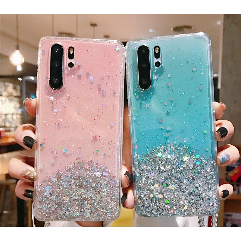 oppo-reno-2-10x-zoom-realme-3-find-x-a71-f1s-a39-a57-f3-lite-a37-reno2-starry-sky-cases-silver-foil-transparent-covers