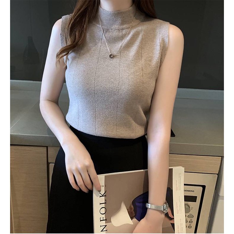 ภาพสินค้าSALABO(พร้อมส่ง) NEW เสื้อไหมพรมแขนกุด คอเต่า สไตล์เกาหลี สีพื้น เรียบหรูเหมาะสำหรับสตรี  BX48 จากร้าน salabo555 บน Shopee ภาพที่ 5