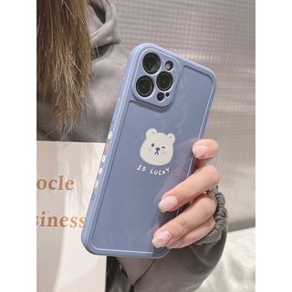 พร้อมส่ง เคสไอโฟนลายหมีสีฟ้า