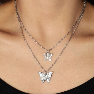 BUTTERFLY สร้อยคอโชกเกอร์ประดับจี้รูปผีเสื้อเครื่องประดับแฟชั่นสตรี