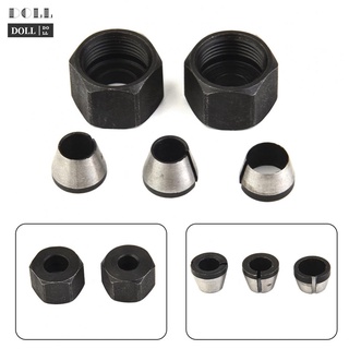 【DOLLDOLL】5pcs/set Trimmer Collet Chuck Router Bit Engraving Trimming Machine Carbon Steel 1/4 6mm 8mm