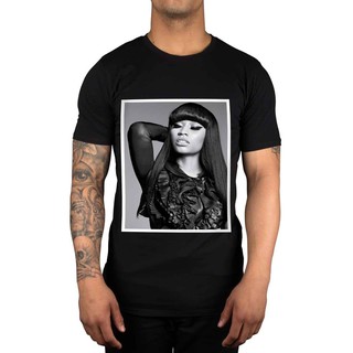 เสื้อยืดสตาร์ยุโรปและอเมริกาเสื้อยืดผ้าฝ้าย 100% พิมพ์ลาย nicki minaj and pose meek mill super b starship สําหรับบุรุษ S