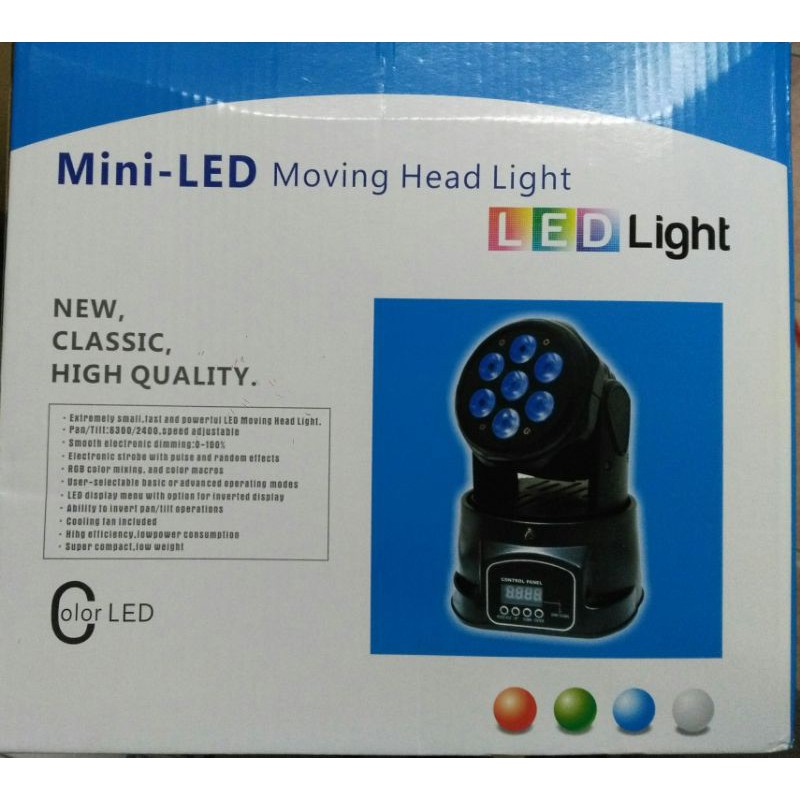 ไฟเธค-มินิบีม-led-7ดวง-แบบหลอดไฟ-led-rgbw-4in1-มูฟวิ่งเฮด-ไฟปาร์ตี้-หมุนได้-360องศา-เชื่อมต่อ-dmx-คอนโทรล-ไฟเวที