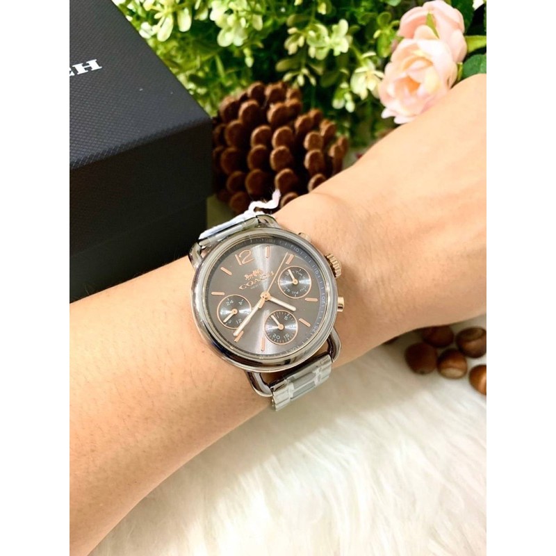 ผ่อน0-นาฬิกา-coach-delancey-sport-grey-dial-mens-watch-14502841-สายสแตนเลส-สีรมควัน