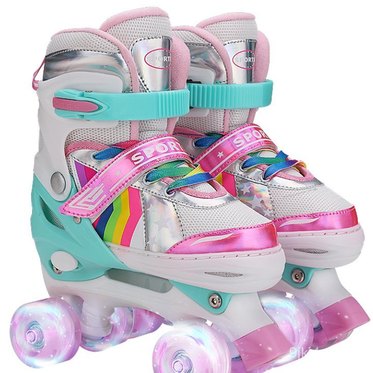 รองเท้าอินไลน์สเก็ต-rollerskates-เด็กสองแถวโรลเลอร์สเกตผู้ชายและผู้หญิงสองแถวโรลเลอร์สเกตกระพริบโรลเลอร์สเกตสี่ล้อ