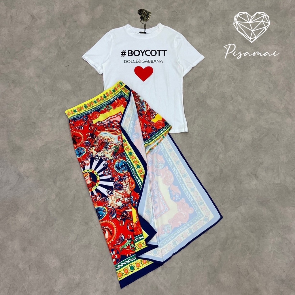 pisamai-เซ็ตเสื้อยืดbotcott-มาคู่กับกระโปรงกางเกงกราฟฟิกสีแดง-ใส่เข้าเซ็ตสวยมากๆค่ารุ่นนี้-ราคานี้มือต้องไวเลยค่า
