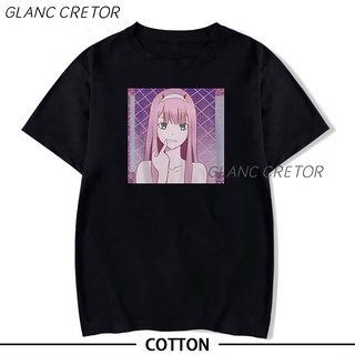 【hot sale】เสื้อยืดแขนสั้น ผ้าฝ้าย พิมพ์ลายอนิเมะ Darling In The Franxx สไตล์ญี่ปุ่น ฮาราจูกุ สตรีท สําหรับผู้หญิง