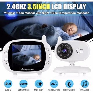 สินค้า พร้อมส่งจากไหย 3.5 นิ้ว Wireless Audio Video Baby Monitor กล้องรักษาความปลอดภัย 2 Way Talk Night Vision IR LED