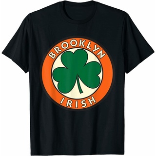 เสื้อยืดผ้าฝ้ายพิมพ์ลายขายดี เสื้อยืด พิมพ์ลาย Brooklyn Irish Shamrock หลากสี คุณภาพสูง