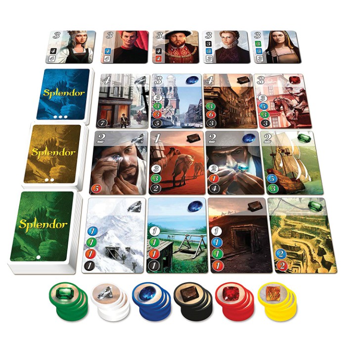 splendor-board-game-เหรียญพลาสติก-คู่มือไทย-ภาษาอังกฤษ-บอร์ดเกม-เกมค้าเพชร