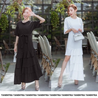เดรสป้ายืดทรงหลวมสวมใส่สบาย