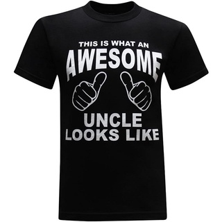 tshirtเสื้อยืดคอกลมฤดูร้อนเสื้อยืดแขนสั้นลําลอง คอกลม พิมพ์ลาย This is What an Awesome Uncle Looks Like แฟชั่นสําหรับผู้