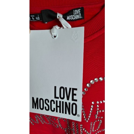 ชุดเดรสผู้หญิงสีชมพู-ยี่ห้อ-love-moschino-แบรนด์แท้-100