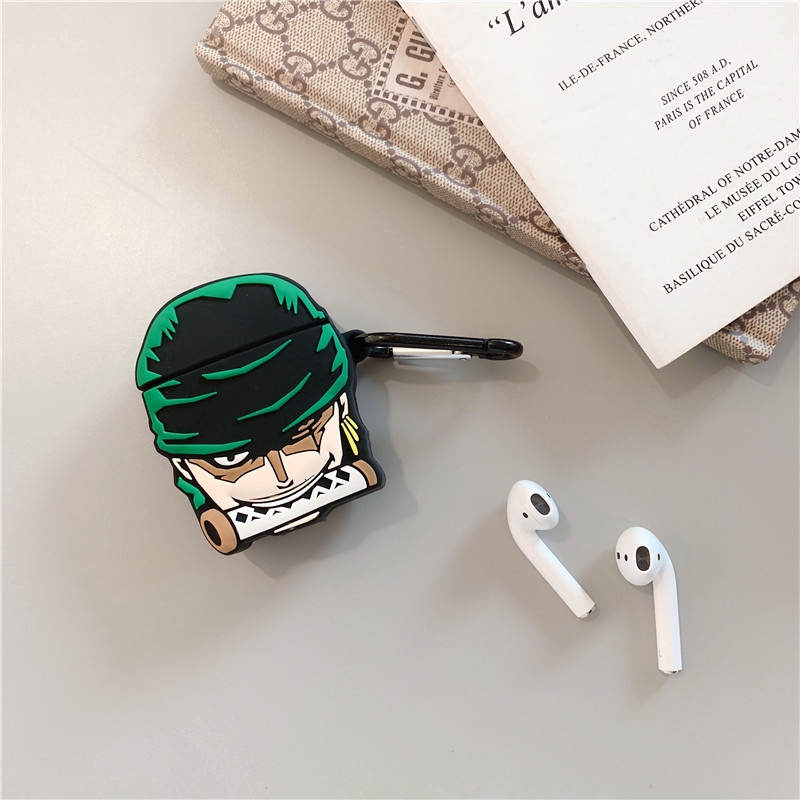 cool-one-piece-roronoa-zoro-airpods-1-2-case-silicone-drop-protection-cover-hook