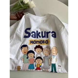 เสื้อยืดแขนห้าส่วน พิมพ์ลายเชอร์รี่ มารุโกะ ทรงหลวม ขนาดใหญ่ เข้ากับทุกการแต่งกาย แฟชั่นฤดูร้อน สไตล์เกาหลี และอเมริกัน สําหรับผู้ชาย และผู้หญิง