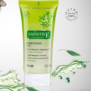 **ใหม่สุด ผลิต05/18 ** Smooth E Babyface Gel 45 / 99 ml สมูทอี เบบี้เฟซ เจล สูตรเอ็กซ์ตร้า เซนซิทีฟ คลีนซิ่งเจล