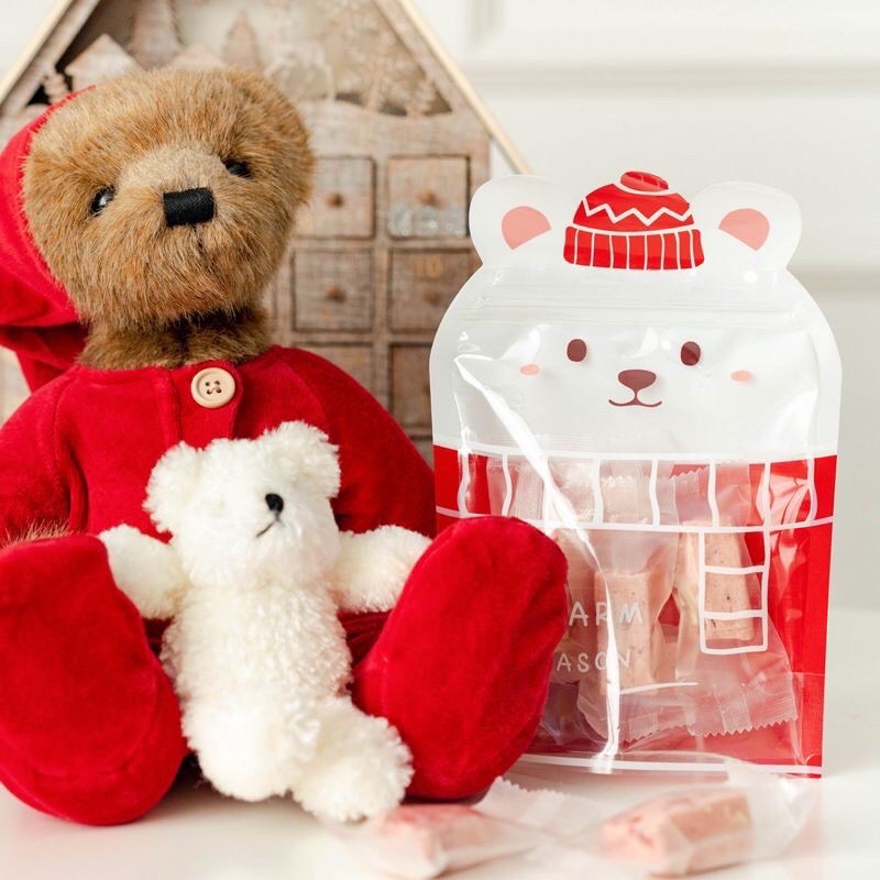 ภาพสินค้าซองซิปล็อค ถุงซิปล็อค ถุงขนม ลายน้องหมี สุดเกาหลีแสนน่ารัก (หมีขาว ‍ ️) จากร้าน sprite.space บน Shopee ภาพที่ 2