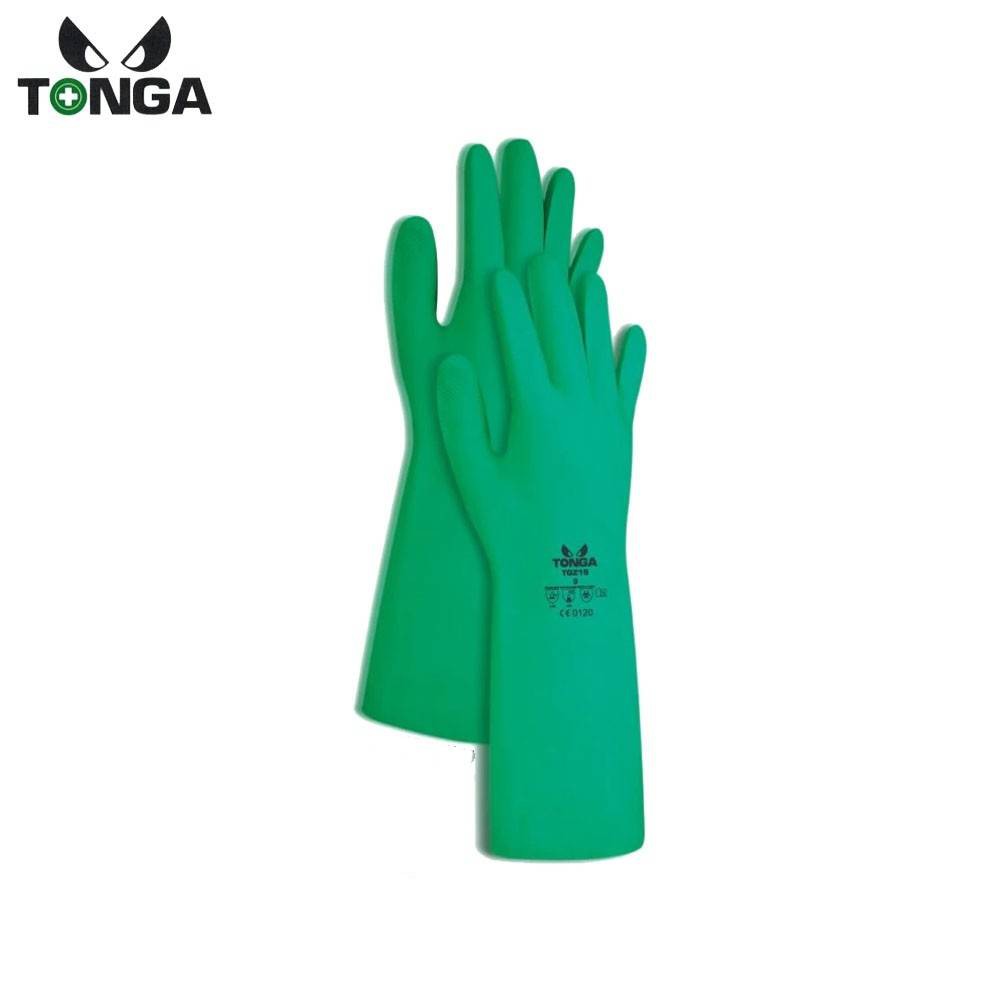 ถุงมือยาง-nitrile-glove-green-13-15mil-tonga