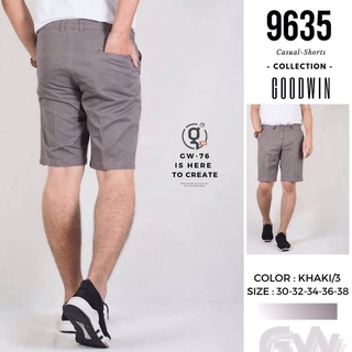 Goodwin 9635 กางเกงขาสั้น ผู้ชาย ผ้าคอตต้อน สีพื้น ทรงสามส่วน ไซส์ 30-38  Goodwin Brand
