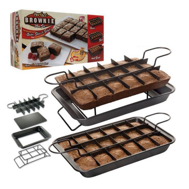 perfect-brownie-pan-set-ชุดถาดอบบราวนี่-18-ช่อง-ช่วยให้การทำบราวนี่เป็นเรื่องง่าย