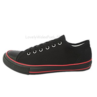 ภาพหน้าปกสินค้าGoldCity-1207 สีดำ-ขีดสีแดง รองเท้าผ้าใบพื้นนุ่มใส่ทน size 36-47 ที่เกี่ยวข้อง