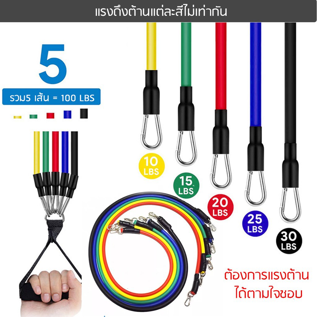 11ชิ้น-ยางยืดออกกำลัง-ยางยืด-สายแรงต้าน-ออกกำลังกาย-resistance-bands-set-สร้างกล้ามเนื้อ-kit-upgrade-resistance-bands