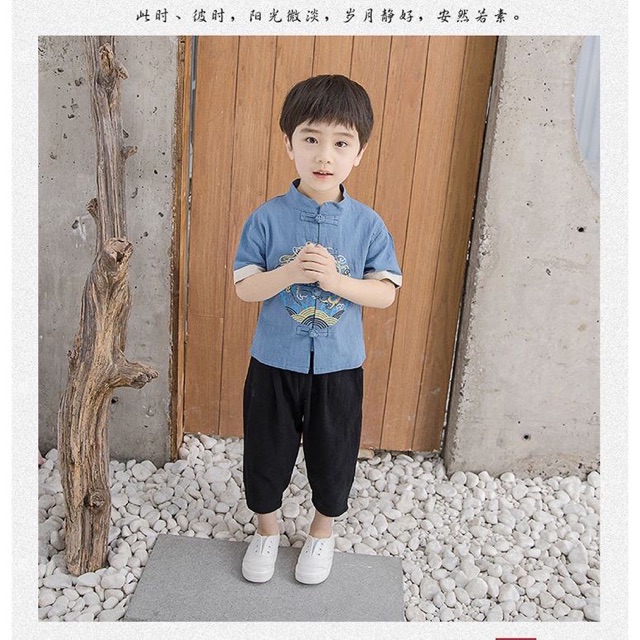 ชุดจีนเด็กชาย-เสื้อ-กางเกง-พร้อมส่งในไทย-มีราคาส่ง