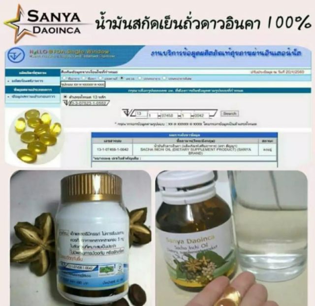 น้ำมันถั่วดาวอินคา-sanya-daoinca-sacha-in-chi-oil-ถั่วดาวอินคา-เบาหวาน-ความดัน-ปวดข้อ-สัญญา-สัญญา-สันญา