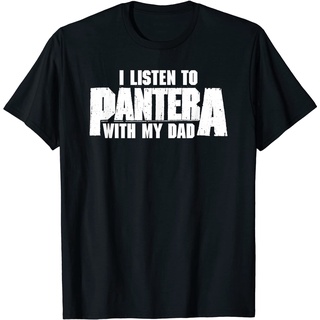 เสื้อยืดโอเวอร์ไซส์เสื้อยืด พิมพ์ลาย I Listen To Pantera With My Dad อย่างเป็นทางการS-3XL