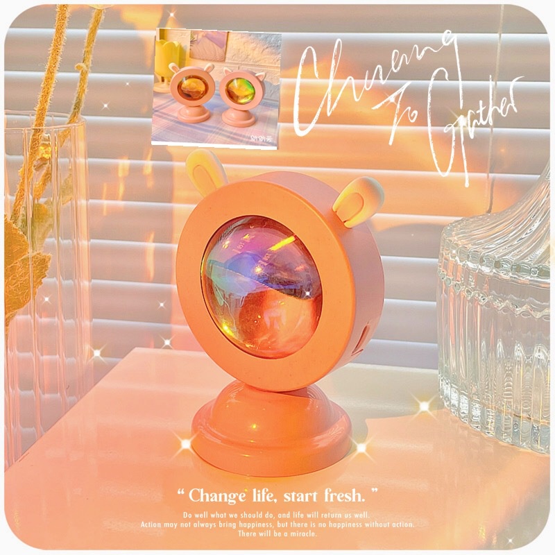 โคมไฟโปรเจคเตอร์-รูปพระอาทิตย์ตก-สีชมพู-สีรุ้ง-หลากสีสัน