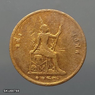 เหรียญทองแดง หนึ่งโสฬส พระบรมรูป - ตราพระสยามเทวาธิราช จ.ศ.1249 รัชกาลที่ 5