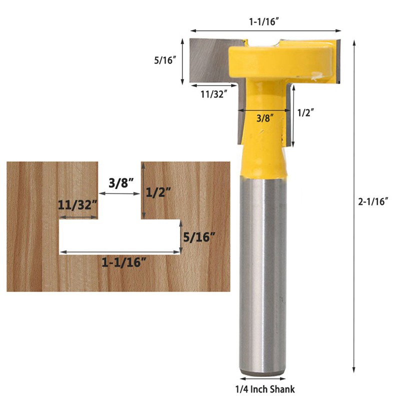 ภาพสินค้าดอกเร้าเตอร์ ดอกกัดเซาะร่อง 1/4 นิ้ว Shank T-Slot จากร้าน wgxundeluper.th บน Shopee ภาพที่ 2