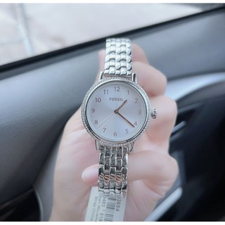 🎀 (สด-ผ่อน) นาฬิกาสีเงิน BQ3654 ขนาด 34 มิล Fossil Reid Three-Hand Silver-Tone Stainless Steel Watch