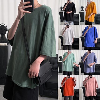 ภาพขนาดย่อของสินค้าพร้อมส่ง เสื้อยืดทรง OveRsiZe สีพื้น