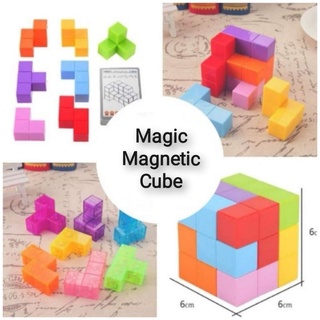 XINBIDA Magic Magnetic Cube ตัวต่อแม่เหล็กรูบิกเตอตริส ตัวต่อลูกบาศก์แม่เหล็ก
