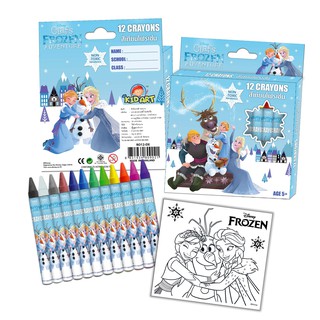 ภาพขนาดย่อของสินค้าดิสนีย์ โฟรเซ่น สีเทียนมาตรฐาน12สี/กล่อง (R012-FZ) Disney Frozen 12 Crayons / Pc.