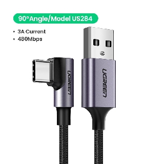 ภาพหน้าปกสินค้าUgreen สายชาร์จ USB Type C 3A Nylon Charger Cable Right Angle 90 Degree 1M ที่เกี่ยวข้อง