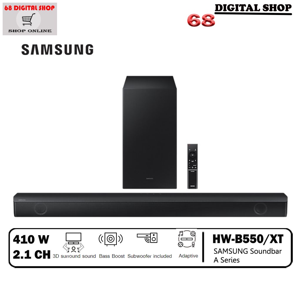 SAMSUNG SOUNDBAR HWB550 ลำโพงซาวด์บาร์ B550 ระบบเสียง 2.1Ch 410W รุ่น