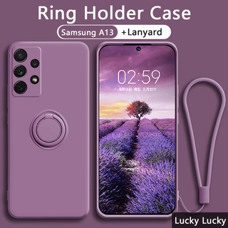 เคสโทรศัพท์มือถือ ซิลิโคน กันกระแทก พร้อมแหวนแม่เหล็กตั้งโทรศัพท์ สําหรับ Samsung A13 Case A12 A52 A53 A52s