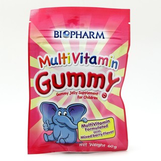 BIOPHARM M T V GUMMY 60G ชมพู บำรุงร่างกาย เหมาะสำหรับผู้ที่ต้องการเสริมวิตามินรวมและแร่ธาตุ